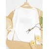 image:imageRoseSeek Womens Beach Cover Ups Letter Long Sleeve V Neck Beach Sweater Split Hem Knit Crochet Tops Pullovers Jumper TopWhite and Khaki