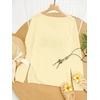 image:imageRoseSeek Womens Beach Cover Ups Letter Long Sleeve V Neck Beach Sweater Split Hem Knit Crochet Tops Pullovers Jumper TopYellow and Blue