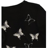image:imageRoseSeek Womens Beaded Sequin Bowknot T Shirt Short Sleeve Crew Neck Embroidery Trendy Tee Y2k TopsBlack