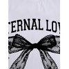 image:imageRoseSeek Womens Beaded Sequin Bowknot T Shirt Short Sleeve Crew Neck Embroidery Trendy Tee Y2k TopsBlack Bow and White