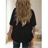 image:imageRoseSeek Womens Beaded Sequin Bowknot T Shirt Short Sleeve Crew Neck Embroidery Trendy Tee Y2k TopsHeart Black