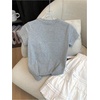 image:imageRoseSeek Womens Beaded Sequin Bowknot T Shirt Short Sleeve Crew Neck Embroidery Trendy Tee Y2k TopsLight Grey