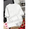 image:imageRoseSeek Womens Beaded Sequin Bowknot T Shirt Short Sleeve Crew Neck Embroidery Trendy Tee Y2k TopsLip White