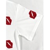 image:imageRoseSeek Womens Beaded Sequin Bowknot T Shirt Short Sleeve Crew Neck Embroidery Trendy Tee Y2k TopsLip White