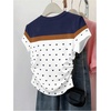 image:imageRoseSeek Womens Beaded Sequin Bowknot T Shirt Short Sleeve Crew Neck Embroidery Trendy Tee Y2k TopsMulticolor Blue