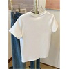image:imageRoseSeek Womens Beaded Sequin Bowknot T Shirt Short Sleeve Crew Neck Embroidery Trendy Tee Y2k TopsPatterned White