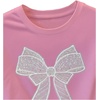 image:imageRoseSeek Womens Beaded Sequin Bowknot T Shirt Short Sleeve Crew Neck Embroidery Trendy Tee Y2k TopsPink