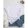 image:imageRoseSeek Womens Beaded Sequin Bowknot T Shirt Short Sleeve Crew Neck Embroidery Trendy Tee Y2k TopsPrint White