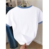 image:imageRoseSeek Womens Beaded Sequin Bowknot T Shirt Short Sleeve Crew Neck Embroidery Trendy Tee Y2k TopsPure White and Blue