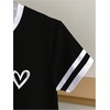 image:imageRoseSeek Womens Beaded Sequin Bowknot T Shirt Short Sleeve Crew Neck Embroidery Trendy Tee Y2k TopsStriped Black and White
