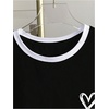 image:imageRoseSeek Womens Beaded Sequin Bowknot T Shirt Short Sleeve Crew Neck Embroidery Trendy Tee Y2k TopsStriped Black and White