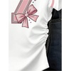 image:imageRoseSeek Womens Beaded Sequin Bowknot T Shirt Short Sleeve Crew Neck Embroidery Trendy Tee Y2k TopsWhite and Bow Pink