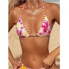image:imageRoseSeek Womens Boho Bikini Top Floral Tropical Padded String Halter Bathing Suit Swim Tops BeachwearYellow and Pink