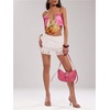 image:imageRoseSeek Womens Boho Floral Beaded Chain Camisole Top Backless Draped Neck Sleeveless Low Cut Crop TopsPink
