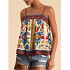 image:imageRoseSeek Womens Boho Floral Camisole Tops Graphic Spaghetti Strap Tank Top Beach Vacation ClothesBlue Floral