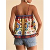 image:imageRoseSeek Womens Boho Floral Camisole Tops Graphic Spaghetti Strap Tank Top Beach Vacation ClothesBlue Floral