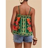 image:imageRoseSeek Womens Boho Floral Camisole Tops Graphic Spaghetti Strap Tank Top Beach Vacation ClothesGreen