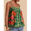 image:imageRoseSeek Womens Boho Floral Camisole Tops Graphic Spaghetti Strap Tank Top Beach Vacation ClothesGreen