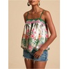 image:imageRoseSeek Womens Boho Floral Camisole Tops Graphic Spaghetti Strap Tank Top Beach Vacation ClothesGreen and White
