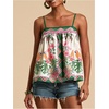 image:imageRoseSeek Womens Boho Floral Camisole Tops Graphic Spaghetti Strap Tank Top Beach Vacation ClothesGreen and White