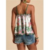 image:imageRoseSeek Womens Boho Floral Camisole Tops Graphic Spaghetti Strap Tank Top Beach Vacation ClothesGreen and White