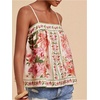 image:imageRoseSeek Womens Boho Floral Camisole Tops Graphic Spaghetti Strap Tank Top Beach Vacation ClothesMulticolor