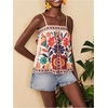 image:imageRoseSeek Womens Boho Floral Camisole Tops Graphic Spaghetti Strap Tank Top Beach Vacation ClothesMulticolor Print