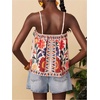 image:imageRoseSeek Womens Boho Floral Camisole Tops Graphic Spaghetti Strap Tank Top Beach Vacation ClothesMulticolor Print