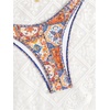 image:imageRoseSeek Womens Boho High Cut Bikini Sets Halter Triangle Padded Bathing Suit 2 Piece Retro SwimsuitOrange
