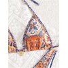 image:imageRoseSeek Womens Boho High Cut Bikini Sets Halter Triangle Padded Bathing Suit 2 Piece Retro SwimsuitOrange