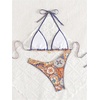 image:imageRoseSeek Womens Boho High Cut Bikini Sets Halter Triangle Padded Bathing Suit 2 Piece Retro SwimsuitOrange