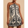 image:imageRoseSeek Womens Boho Tropical Tie Backless Halter Dresses Sleeveless Vacation Beach Short DressApricot