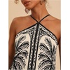 image:imageRoseSeek Womens Boho Tropical Tie Backless Halter Dresses Sleeveless Vacation Beach Short DressApricot