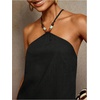 image:imageRoseSeek Womens Boho Tropical Tie Backless Halter Dresses Sleeveless Vacation Beach Short DressBlack