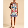 image:imageRoseSeek Womens Boho Tropical Tie Backless Halter Dresses Sleeveless Vacation Beach Short DressBlue and Red