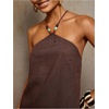 image:imageRoseSeek Womens Boho Tropical Tie Backless Halter Dresses Sleeveless Vacation Beach Short DressBrown