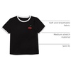 image:imageRoseSeek Womens Cherry Embroidery Print Shirt Contrast Color Neck Tee Short Sleeve Graphic Casual T Shirt Summer Tee TopsBlack White