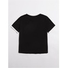 image:imageRoseSeek Womens Cherry Embroidery Print Shirt Contrast Color Neck Tee Short Sleeve Graphic Casual T Shirt Summer Tee TopsBlack White