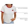 image:imageRoseSeek Womens Cherry Embroidery Print Shirt Contrast Color Neck Tee Short Sleeve Graphic Casual T Shirt Summer Tee TopsWhite
