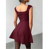 image:imageRoseSeek Womens Cocktail Dresses Sweetheart Neck Sleeveless Mini Dress Slim Fit High Waisted A Line DressBurgundy