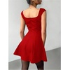 image:imageRoseSeek Womens Cocktail Dresses Sweetheart Neck Sleeveless Mini Dress Slim Fit High Waisted A Line DressRed