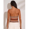 image:imageRoseSeek Womens Colorful Boho Halter Tops Fitted Backless Crop Tops Vacation Beach WearMulticolor