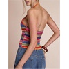 image:imageRoseSeek Womens Colorful Boho Halter Tops Fitted Backless Crop Tops Vacation Beach WearOrange