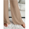 image:imageRoseSeek Womens Cover Up Beach Pants Tie Front Mesh Wide Leg Loose Bathing Suit Beach Cover Up PantsBrown Khaki