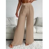 image:imageRoseSeek Womens Cover Up Beach Pants Tie Front Mesh Wide Leg Loose Bathing Suit Beach Cover Up PantsBrown Khaki