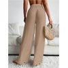 image:imageRoseSeek Womens Cover Up Beach Pants Tie Front Mesh Wide Leg Loose Bathing Suit Beach Cover Up PantsBrown Khaki