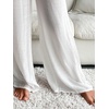 image:imageRoseSeek Womens Cover Up Beach Pants Tie Front Mesh Wide Leg Loose Bathing Suit Beach Cover Up PantsPlain White