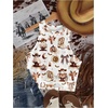 image:imageRoseSeek Womens Cow Print Tank Top Sleeveless Crewneck Fitted Crop Tops Summer Cowgirl VestPumpkin Multicolor