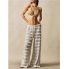 image:imageRoseSeek Womens Crochet Lace Pants Ruffle Layered Elastic Waist Mesh Bathing Suit Cover Up Beach PantsApricot
