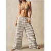 image:imageRoseSeek Womens Crochet Lace Pants Ruffle Layered Elastic Waist Mesh Bathing Suit Cover Up Beach PantsApricot